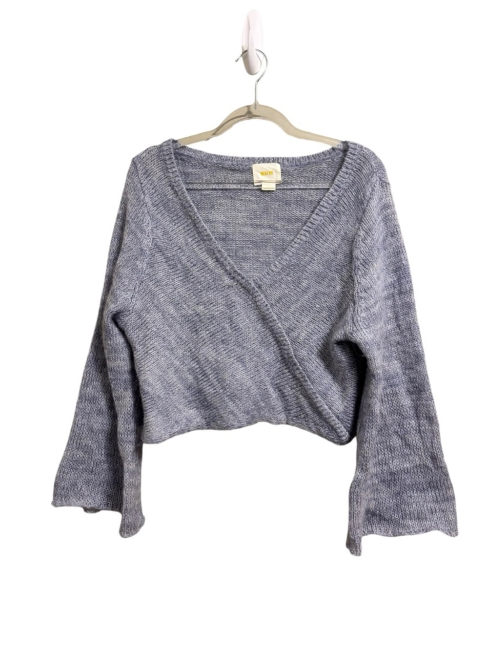 Anthropologie Sz LG Bell Sleeves Deep V Sweater